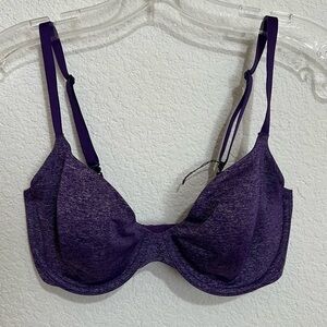 Victoria's Secret Marled Purple Unlined Semi Demi Bra Convertible 3 Way 32DD 32E
